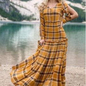 Mia Joy Joyfolie Margot Dress in Ochre Plaid